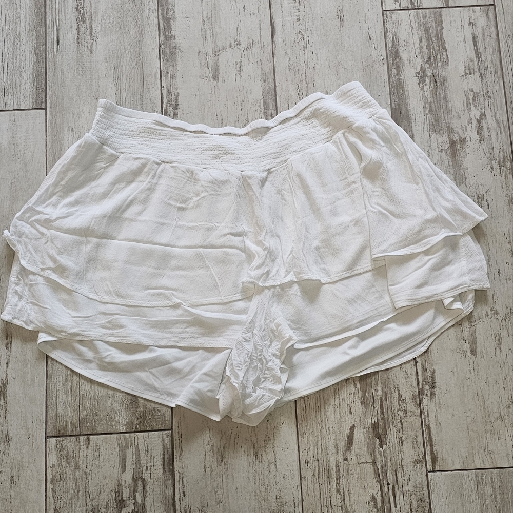 Torrid Crinkle White Women's Layered Shorts / Skort 4X